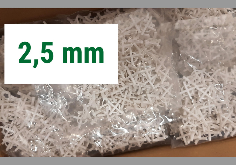 Krzyżyki dystansowe z uchwytem PPT 2,5 mm 75 szt, (1) - Krzyżyki dystansowe z uchwytem