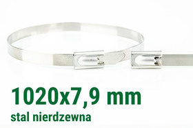 Opaska zaciskowa stal nierdzewna 1020 x 7,9 mm 100szt